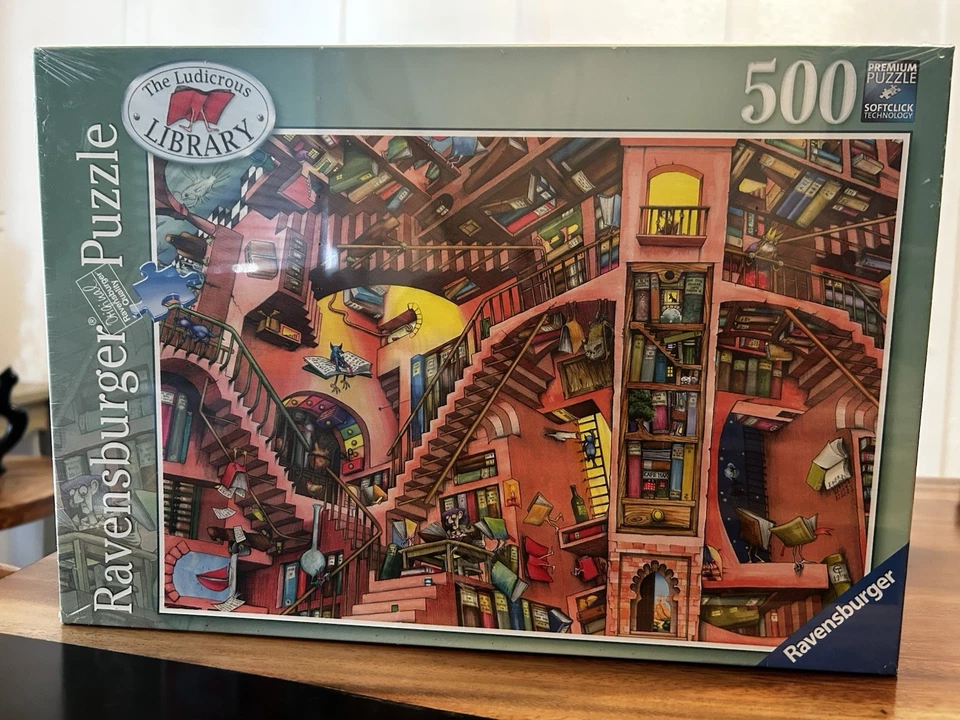 Ravensburger Puzzle Ludicrous Library 500 Pc Jigsaw Colin Thompson INV. Complete - Image 3 of 4
