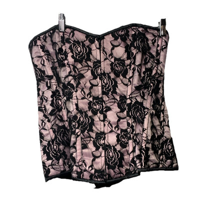 Lavish by Daisy Corsets Corset with Lace-up Back Zipper Front Strapless Size XL