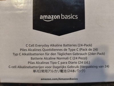 New Amazon Basics 24-Pack C Cell Alkaline All-Purpose Batteries 1.5 Volt