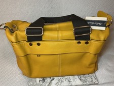 New Mellow World Mustard Vegan Leather Large Handbag Purse with shoulder strap