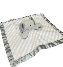 Cloud Island Target Striped Elephant Lovey Baby Security Blanket Satin Trim