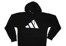 Image of NEW Men's Adidas Future Icons Big Logo Graphic Hoodie Size Medium M Black White