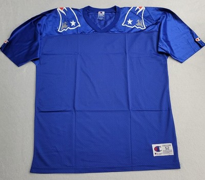 Vintage Champion Drew Bledsoe Patriots Jersey Size 52 Blue Error Misprint