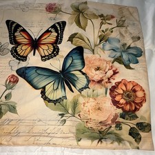 Butterfly Floral Print Pillow Set Standard Sq...