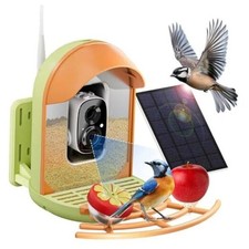 Bird Feeder with Camera, Smart Birdfeeder with Cam Solar Green With Stand