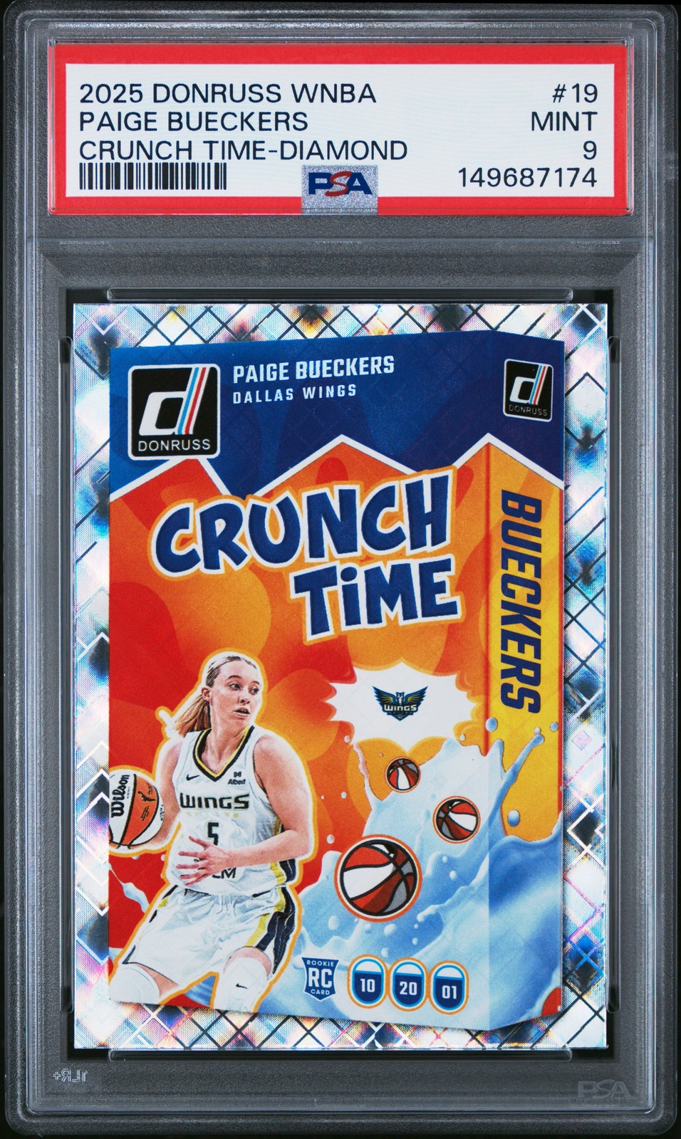 2025 PANINI DONRUSS WNBA CRUNCH TIME DIAMOND #19 PAIGE BUECKERS PSA 9