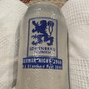 Löwenbräu Munich German Night 1966 Ceramic Beer Mug Breweriana with shotglass