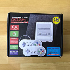 SUPER MINI SFC Nintendo SNES Microconsole 620 Built-In Games 2 Controllers RCA