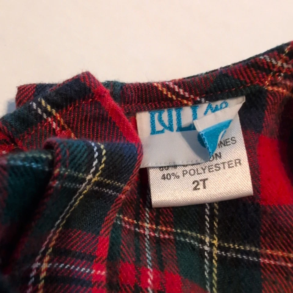 Luli & Me ребенка ясельного возраста красный клетку джемпер гриба цветок ленты акцент размер 2T - Изображение 4 из 4