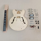 6 String DIY Electric Guitar Kit Colored Trapezoid Inlay Fretboard HWCB — photo 1