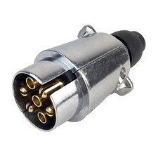 7 Pin Aluminium Trailor Male Plug Heavy Duty Towing Electrics