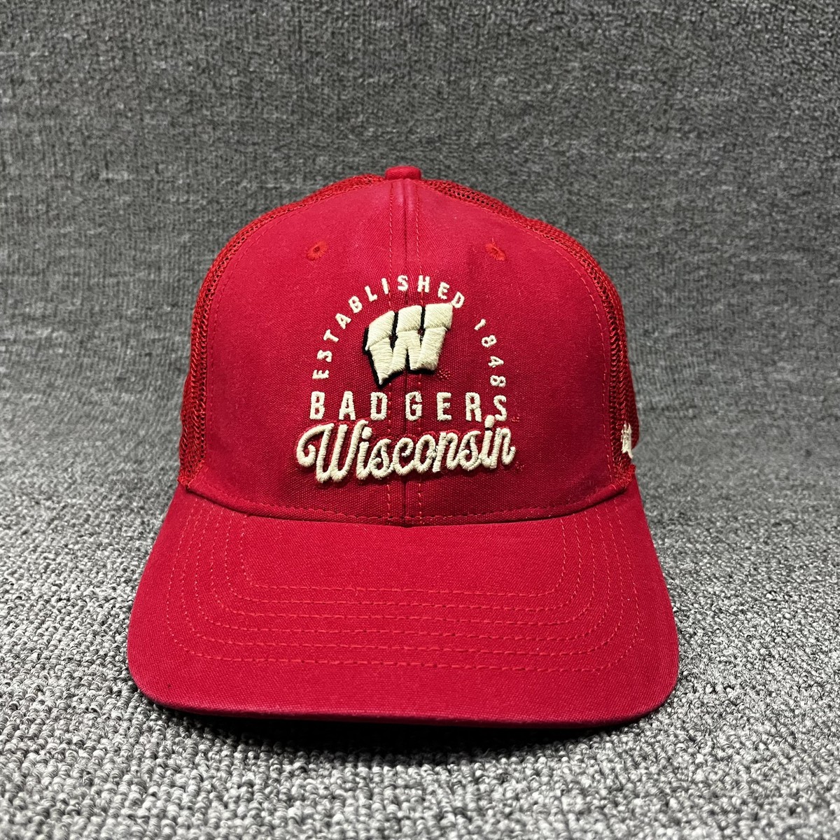 47 Brand Wisconsin Badgers Off-Ramp Trucker Hat Red Snapback Cap OSFA