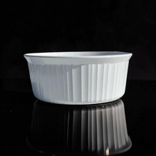 Corning Ware F-1-B 2 1/2qt Round White Casserole Dish Glass Lid Bakeware Cook