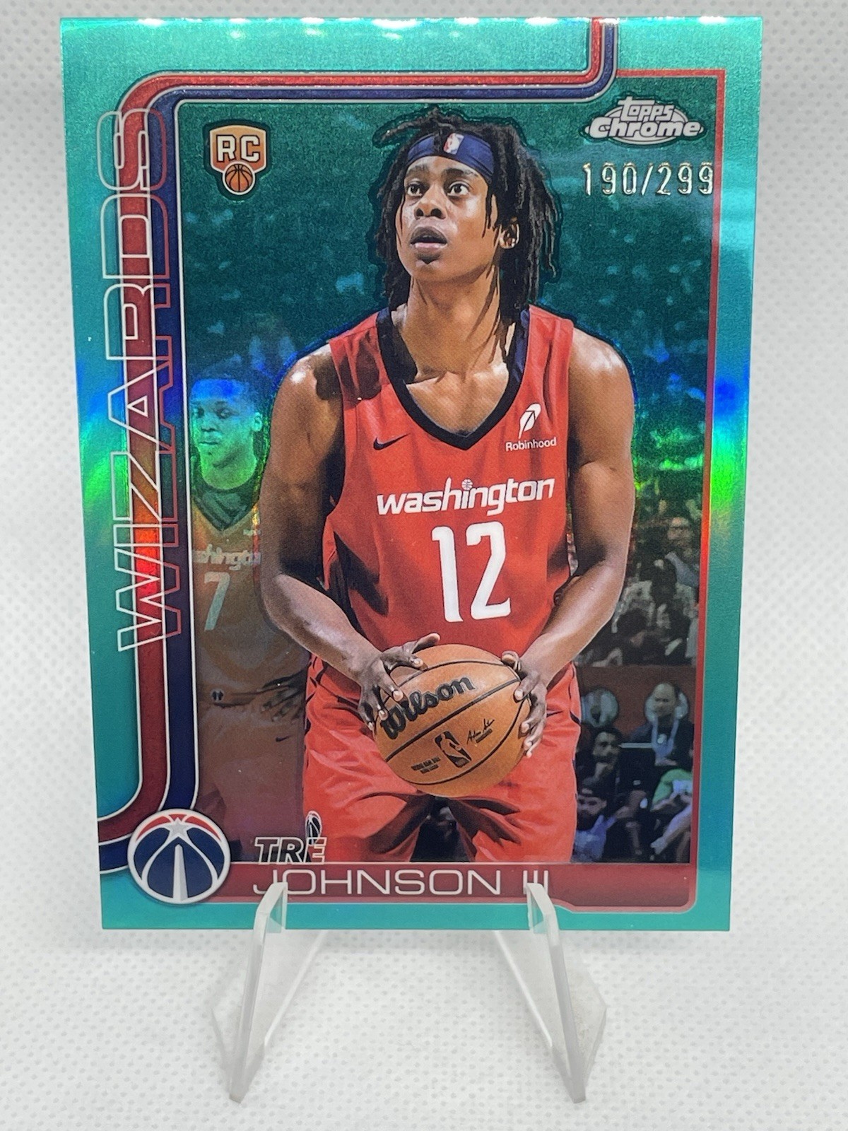 Tre Johnson III 2025 Topps Chrome #256 Teal Refractor Rookie RC /299