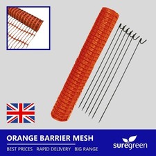 Orange Plastic Safety Barrier Mesh Fence Netting Net and Metal Pins