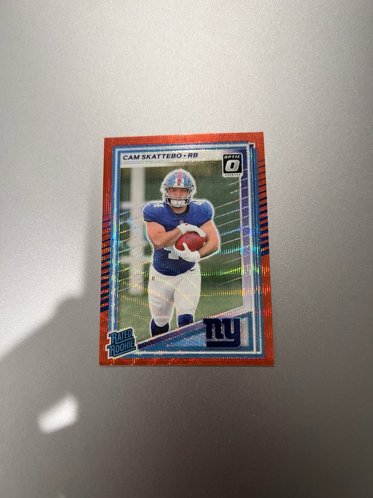 2025 Panini Donruss - Rated Rookie Cam Skattebo #302 Optic Preview Red Wave