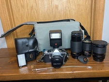 Pentax ME Super 35mm SLR Film Camera with 50 mm with extra stuff untested