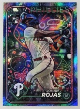 2024 Topps Holiday - Johan Rojas #H180 - Rookie Card - Blue Metallic Tree Insert. rookie card picture