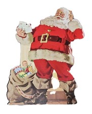 Santa Clause Holding Mail Cardboard Dislpay Table Top 13 1/2" Tall 9 1/2" Wide