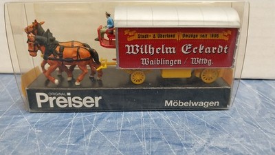 Preiser Möbelwagen Wilhelm Eckardt Fertigmodell mit Pferden