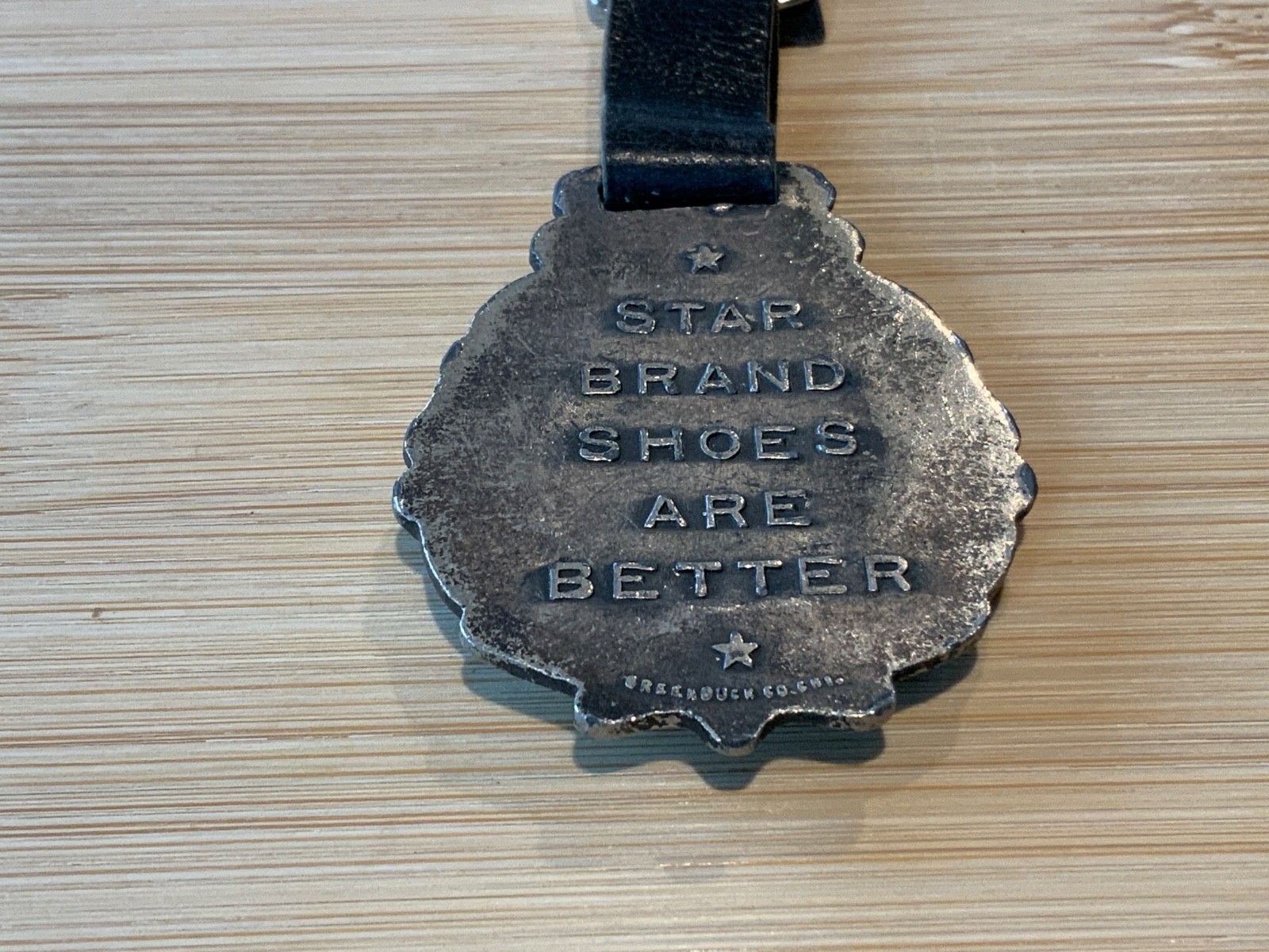 Vintage Poll Parrot Watch Fob Brand Shoes Celluloid Front Advertising