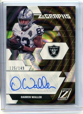 Darren Waller 2021 Panini Zenith Z-Graphs Black Holo #ZG-DW Raiders AUTO 125/149