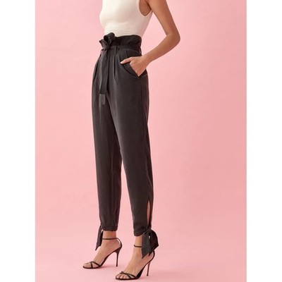 Reformation Avalon Paperbag Waist Pants Trousers 2 Petite Relaxed Fit Going Out