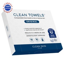 Clean Towels XL Travel Pack 10ct Disposable Face Towel Eczema Accepted Dry Wipes