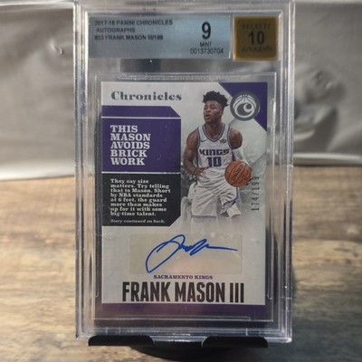 Panini 2017-18 Chronicles Autographs Frank Mason III #CA-FM3 Kings /199 BGS 9