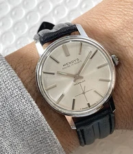 Vintage Mendys Watch Men's 17 Rubis Swiss Made Classic Style Stainless 35mm Rare