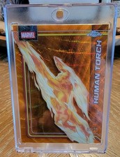 2026 Topps Chrome Marvel Comics #51 Human Torch Orange Wave Refractor 02/25