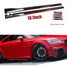 For Audi Tt Rs 8j 8n Coupe Gloss Black Red Side Skirt Extension Spoiler Splitter For Audi Tt Rs 8j 8n Coupe Gloss Black Red Side Skirt Extension Spoiler Splitter