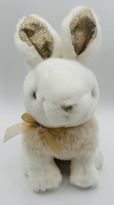 Geoffreys ToyBox 12'' Sparklers Stuffed White Bunny Soft Gold Glitter Toys R Us
