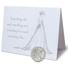 COOLUXU Sixpence Coin for Bride Shoe and Wedding Card, Something A5, White