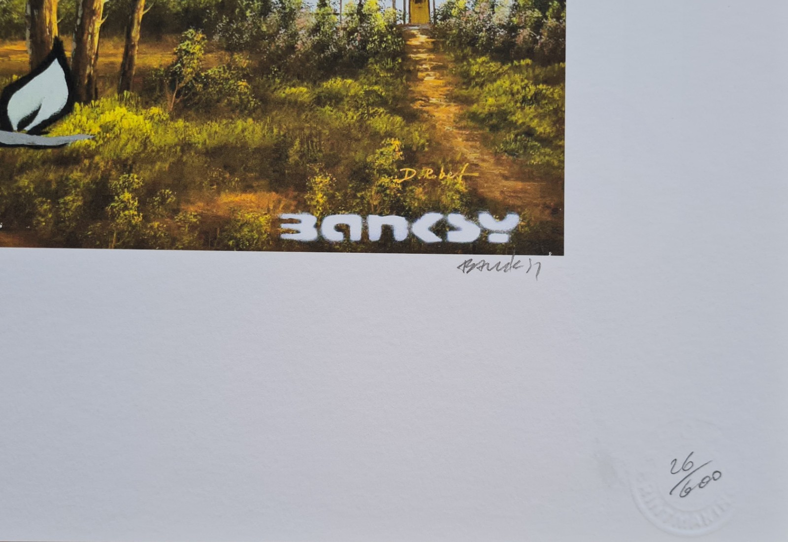 Banksy Oiseau Avec Grenade 50 X 40 CM Lithographie Art Limitée #26/600