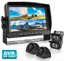 4CH HD 1080P RV Backup Camera System w/ 10.1" MONITOR DVR DASH CAM TRUCK CAR BUS