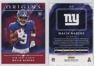 2024 Panini Origins Rookies Red /149 Malik Nabers #147 Rookie RC