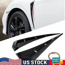 Universal 3D Carbon Fiber Car Blade Fender Side Shark Gills Vent Trim Cover Auto