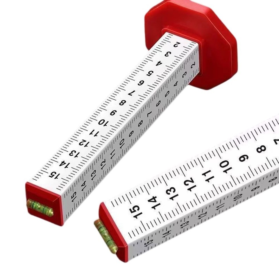 Double Sided Ruler with Four Sided Scale for Tiling Layout 14.5 x 3 cm ...