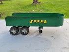 Vintage 1950s Green Tonka Toys Steel Carrier Trailer Original Paint w/ Decals