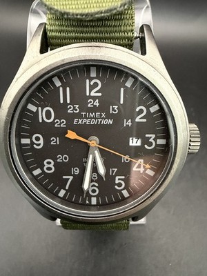 Timex Expedition Scout Men s Watch NATO Strap Green Grey Dial New Battery