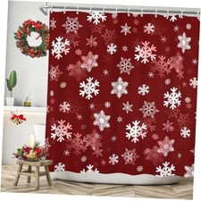 Christmas Shower Curtain Winter Snowflake Shower 72"W x 72"L Pack of 1 