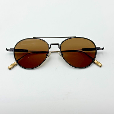 Ermenegildo Zegna Sunglasses EZ0288 49E Matte Dark Brown Aviator Brown Lens 55mm