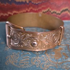 Vintage - Buckle Bangle - Cuff Bracelet - Exquisite - Copper - Costume Jewellery