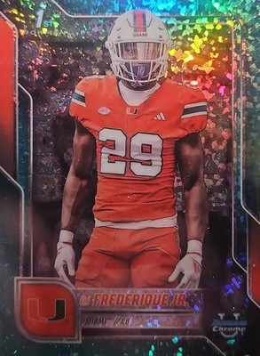 2025 Bowman Chrome University #92 OJ FRederique Jr. Aqua Mini-Diamond Refractor