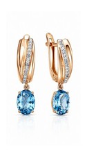 14K 585 Rotgold Ohrring 10-20463 L. TOPAZ Neu...