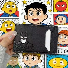 Personalized Leather Bat Wallet Superhero Mask Card Holder Heroic ID Wallet