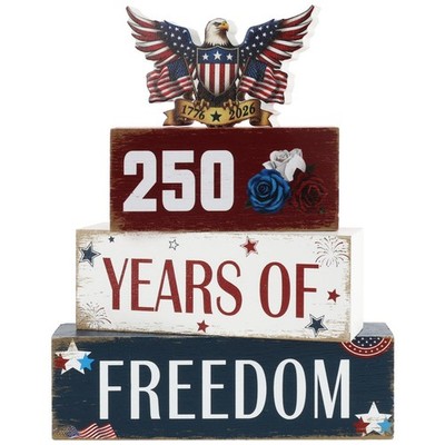 4 Pcs 250th Anniversary 4th of July Table Decorations Eagle Patriotic Wooden ...