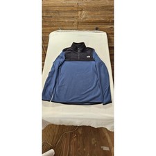 The North Face Womens TKA Glacier 1/4 Zip Fleece Pullover Blue Black Medium M