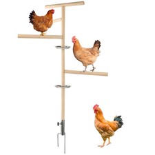 Chicken Perch Toy for Coop, Extra Large Chicken Perch Stand Wooden with Metal...